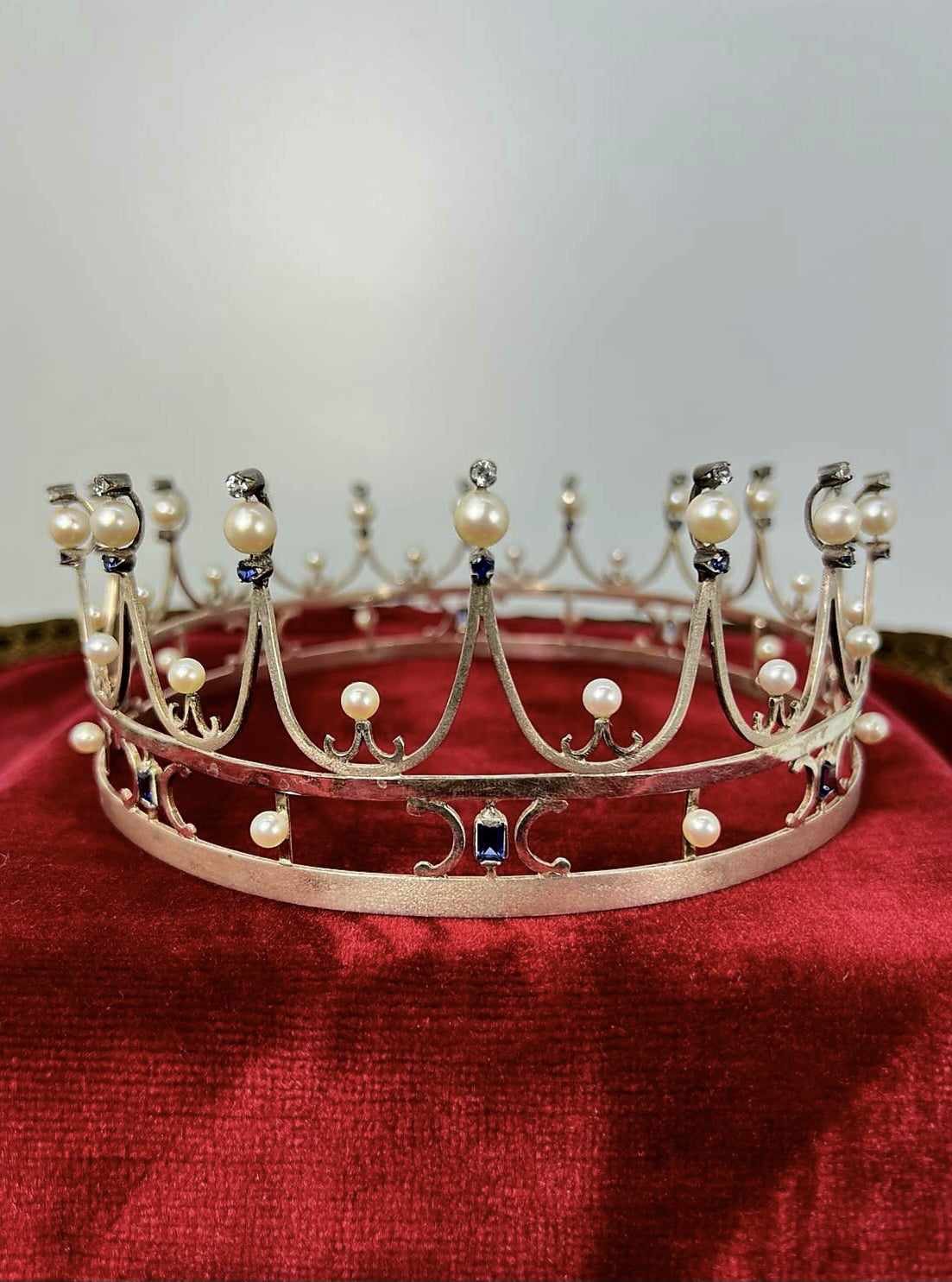 Corona Nobiliare in argento con Perle naturali